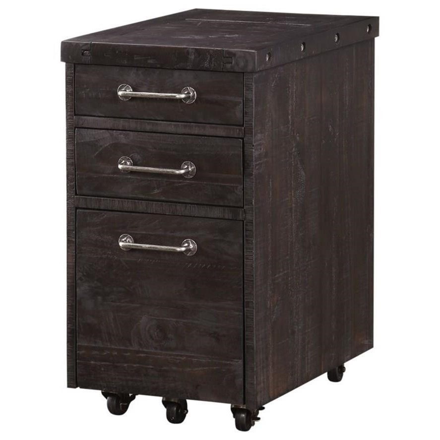 Rolling wood store file cabinet